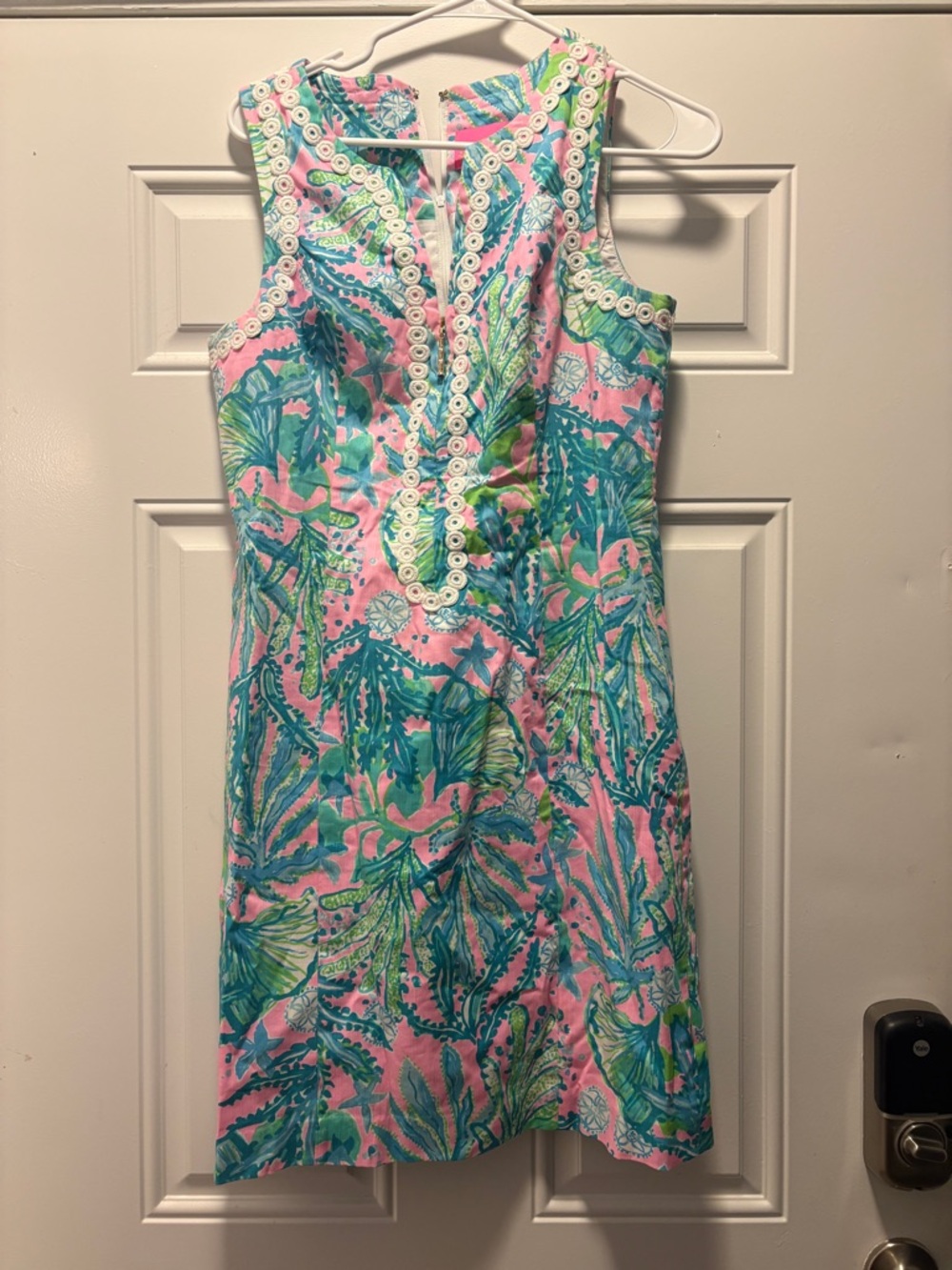 Lilly Pulitzer Pink, Teal & Green Tropical Shift Dress